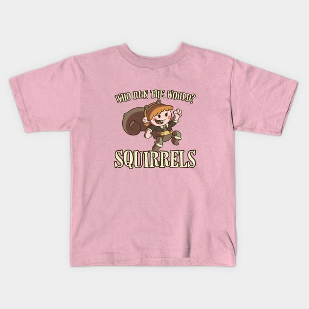 Squirrel Power Kids T-Shirt by WhoElseElliott